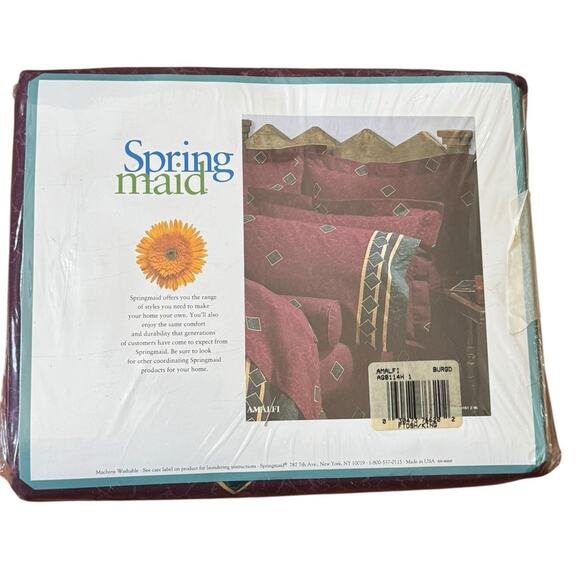 VTG Springmaid King Fitted Sheet Purple Marble Print 180 TC No Iron Percale NEW - Picture 4 of 5